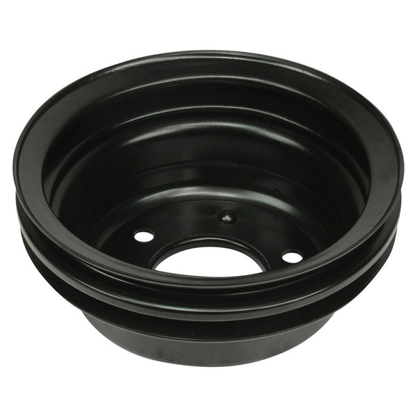 1965-1966 Mustang Crankshaft Pulley, 8 cyl, 289, 2 Belt, Black, 3 Bolt Pattern