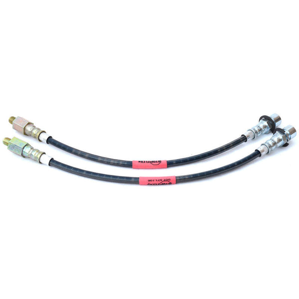 1967-1970 Mustang Front Brake Hose, Braided Stainless Steel, Drum