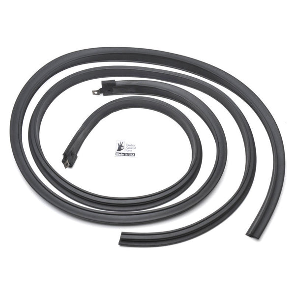 1965-1966 Mustang Roof Side Rail Weatherstrips, Cpe, w/Fasteners, USA