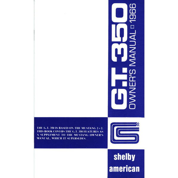 1966 Shelby Mustang Owner Manual