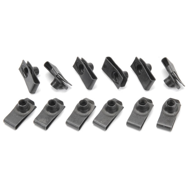 1965-1970 Mustang Fender Bolt U-Nut Set, Economy, 12 pcs