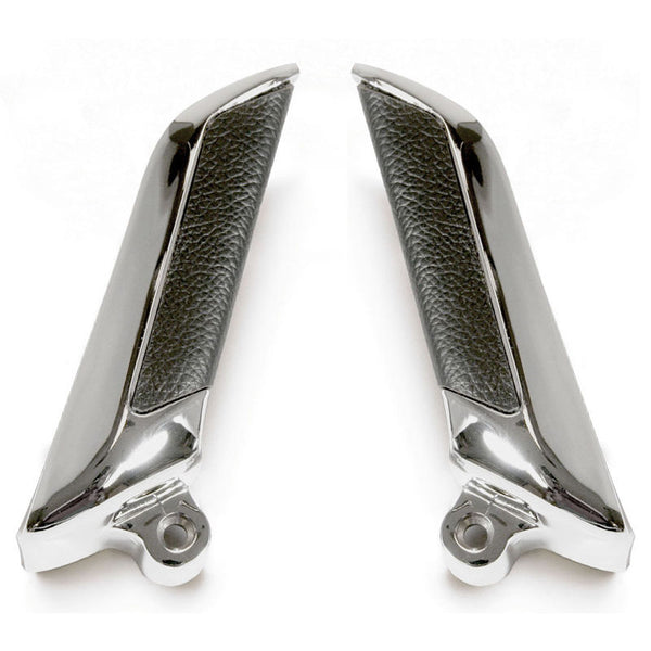 1965-1966 Mustang Inside Door Handles, Pony, Leather w/Chrome Finish