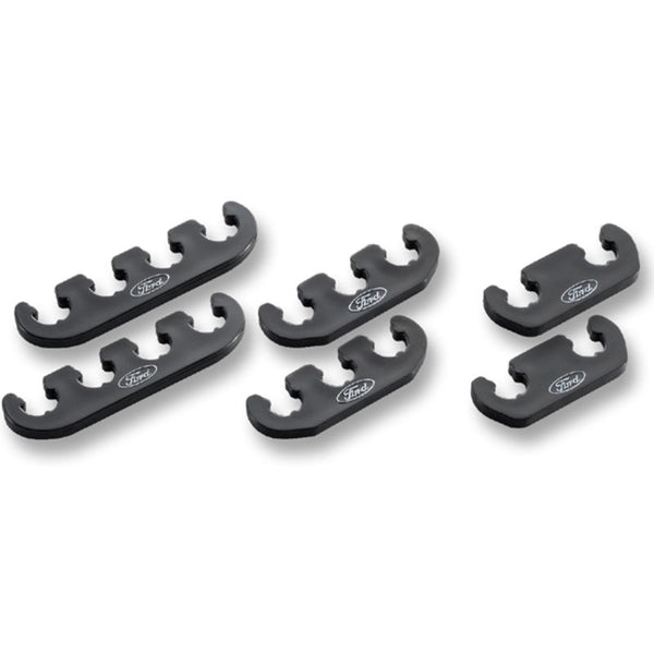 1979-2000 Mustang Ford Racing Spark Plug Wire Loom Dividers, Black, 6 pcs