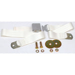 White 1965-1973 Mustang Seat Belt, Deluxe Aftermarket