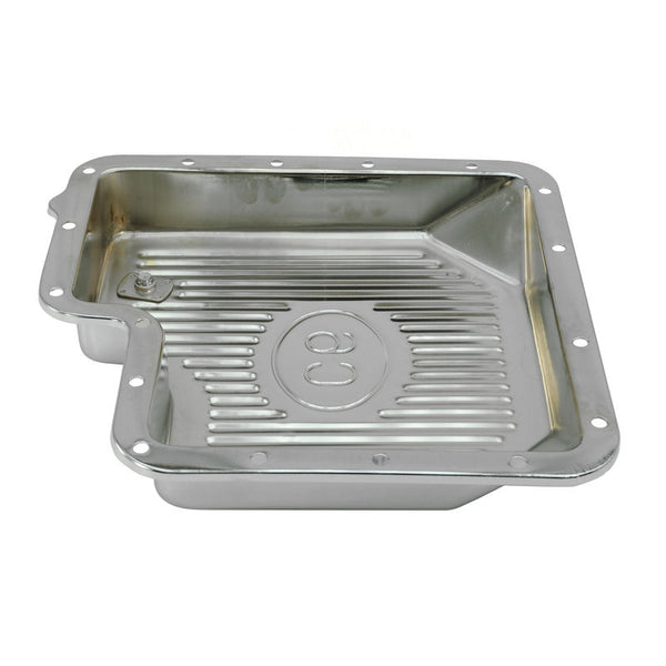 1967-1973 Mustang Transmission Pan, C6, Chrome, with Drain Plug