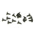 1969-1970 Mustang Convertible Well Liner Screw Set, Black, 15 pcs