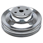 1965-1966 Mustang Water Pump Pulley, 8 cyl, 289, 2 Belt, 5-7/8 inches OD, 2.5 inches Tall, Chrome