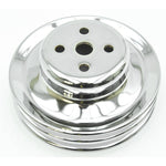 1965-1966 Mustang Water Pump Pulley, 8 cyl, 289, 2 Belt, 5-7/8 inches OD, 2.5 inches Tall, Chrome