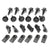 1965-1968 Mustang Fender Bolt Set, Black, w/Disc Washer & U-Nuts, Economy, 12 of ea