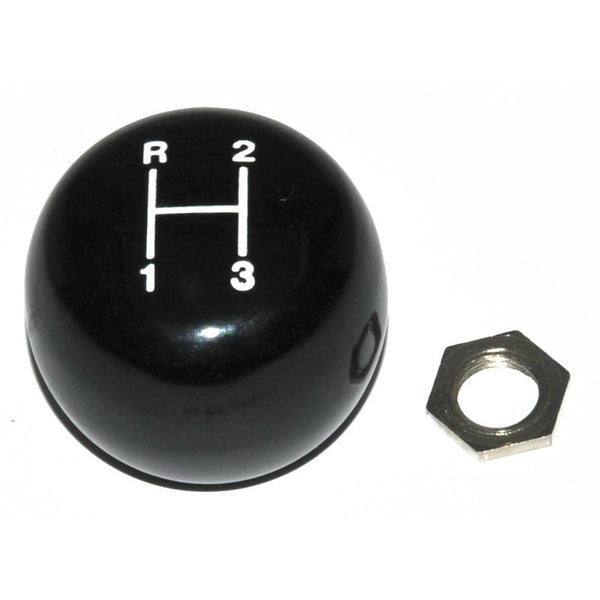 1967-1968 Mustang Transmission Gear Shift Lever Knob, 3 Speed, Black, Late 67