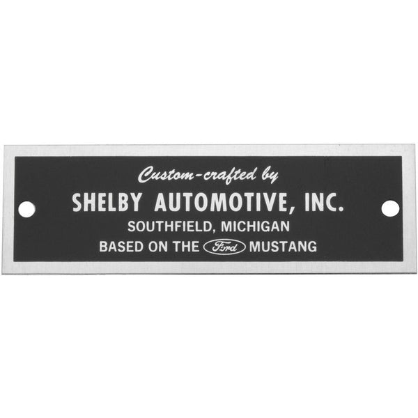 1965-1969 Mustang Tag Custom, Shelby, Crafted by Shelby