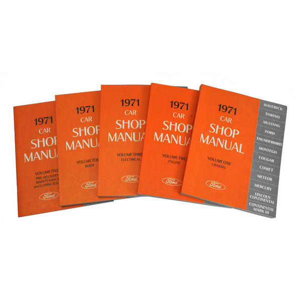 1971 Mustang Shop Manuals 5-Book Set