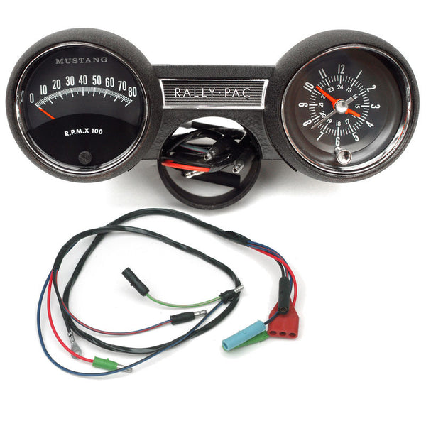 1964-1965 Mustang Rally Pac, 8 cyl, 8000 RPM,  inchesMustang inches Logo