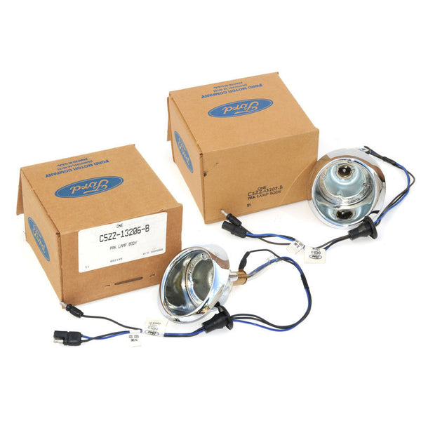 1965-1966 Mustang Parking Light Housings, Ford NOS, RH & LH