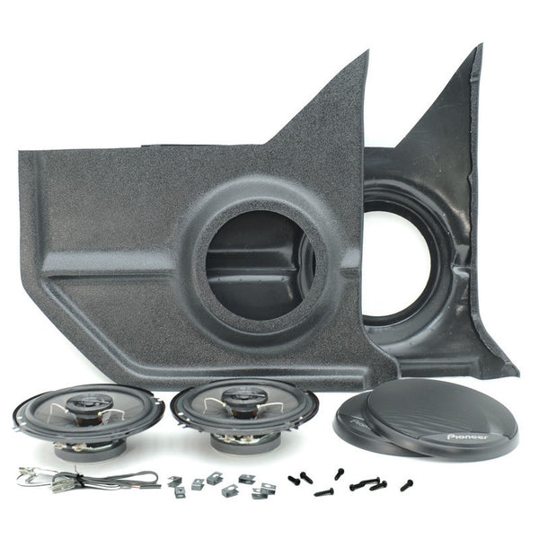 1967-1968 Mustang Deluxe Kick Panels, w/Speakers, Conv, 250 Watts, 2 Way, Black