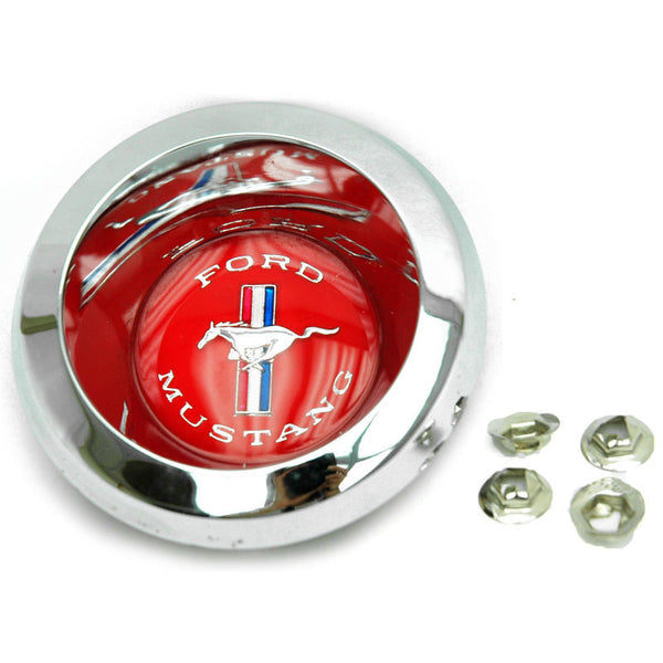 1967-1968 Mustang Wheel Cover Spinner, Fits Wirewheel Cover, Metal, Red