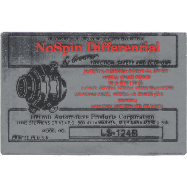 1964-1968 Mustang Interior Detroil Locker Warning Decal