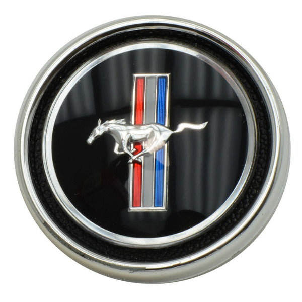 1967-1968 Mustang Deluxe Dash Trim Round Pony Emblem, w/Base Plate