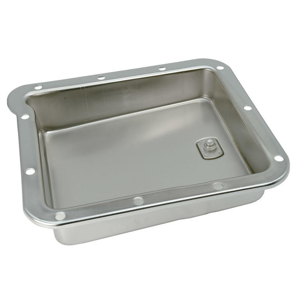 1965-1973 Mustang Transmission Pan, C4, Chrome, with Drain Plug