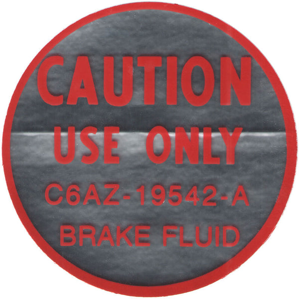 1966 Mustang Engine Compartment Decal, Disc Brake Master Cyl