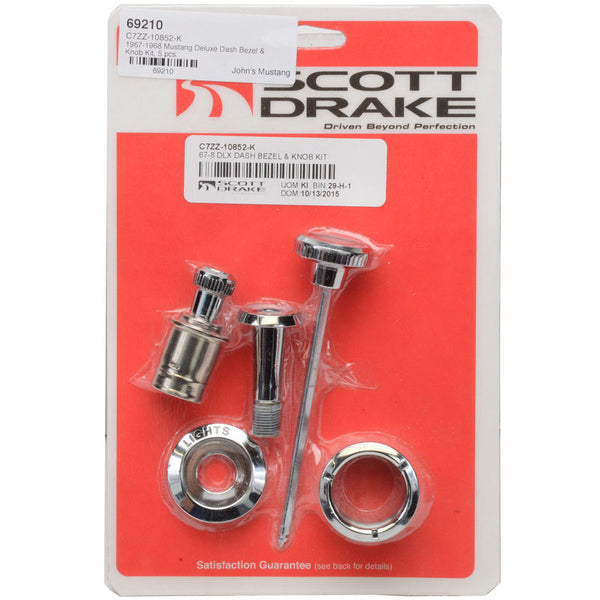 1967-1968 Mustang Deluxe Dash Bezel & Knob Kit, 5 pcs.