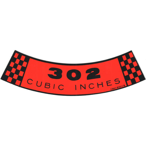 1968-1969 Mustang Air Cleaner Decal, 302-4V