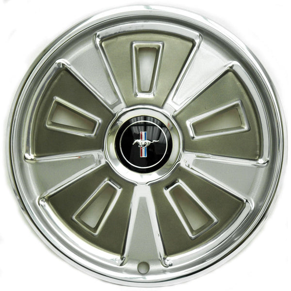 1966 Mustang Wheel Cover, 14 inches Standard, Black Center, Ford NOS