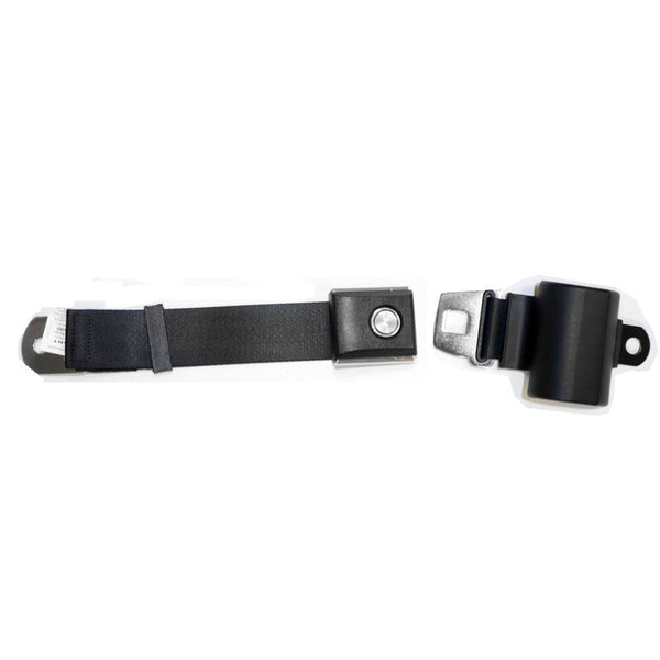 1965-1973 Mustang Seat Belt, Retractable, Low Profile Retractor, Black
