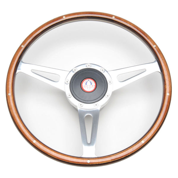 1965-1967 Mustang  inches1965 Shelby GT350 inches Style Wood Steering Wheel Kit, w/Cobra Emblem