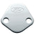 1979-1985 Mustang Ford Racing Fuel Pump Block-Off Plate, Chrome, w/Ford Logo