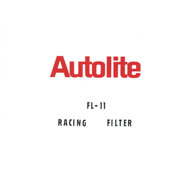 1964-1970 Mustang Autolite Oil Filter Decal, F-11 Racing