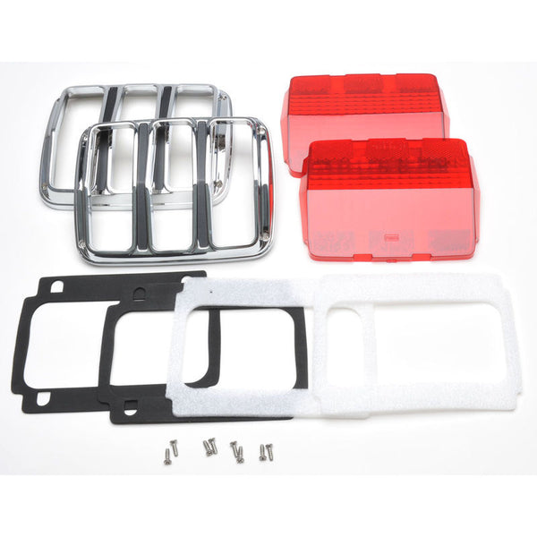 1964-1966 Mustang Tail Light Kit, Standard, incl. Bezels, Lenses, Pads, Screws, 14 pcs