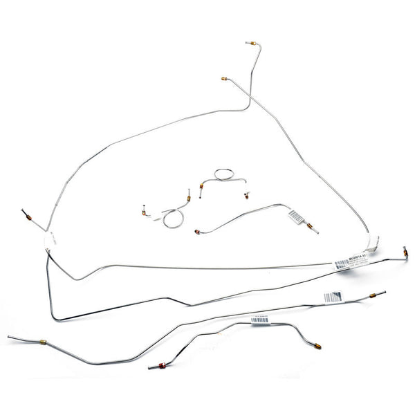 1965-1966 Mustang SS Brake Line Kit, Std Disc, 8 cyl, 8 inches & 9 inches Axle, Single Exhaust, Factory Style Proportioning Valve