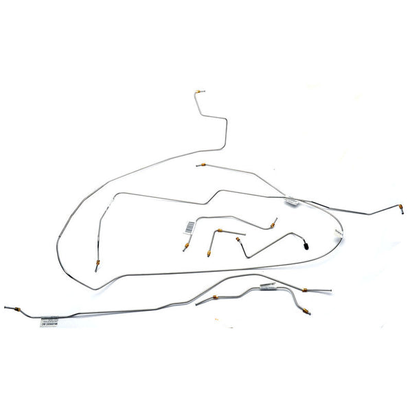 1965-1966 Mustang SS Brake Line Kit, Std Disc, 8 cyl, 8 inches & 9 inches Axle, Factory, Single Exhaust