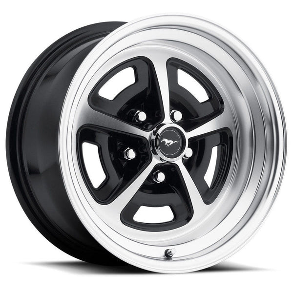 1965-1973 Mustang Legendary Magnum 500 Alloy Wheel, 15 X 8, Gloss Black, Machined