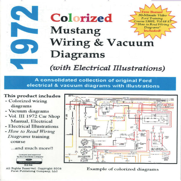 1972 Mustang Wiring & Vacuum Diagram (CDROM)