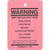 1965-1970 Mustang Novelty Warning Tag, Shelby GT350