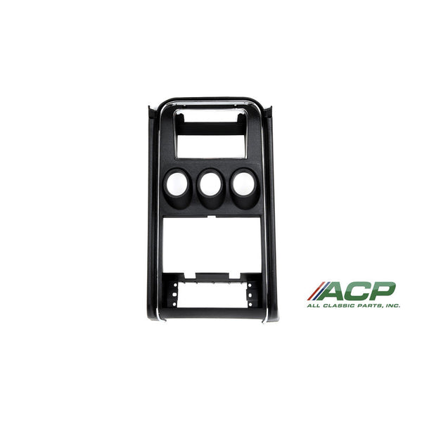 1971-1973 Mustang Dash Trim Center, Std. Black, w/Gauge Holes