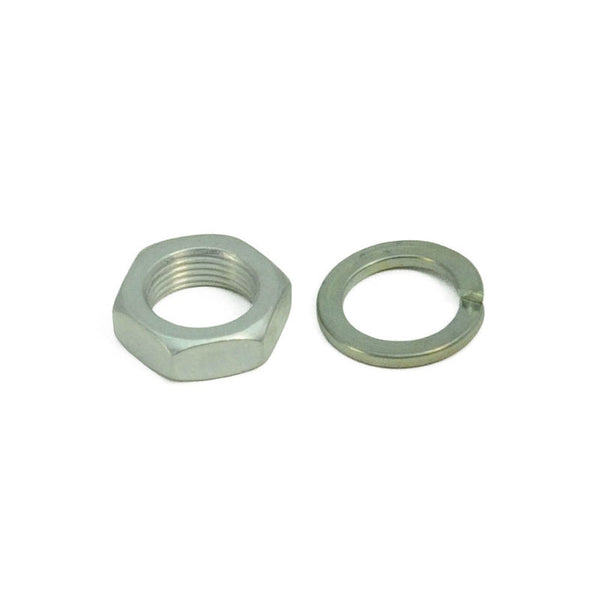 1965-1966 Mustang Alternator Pulley Nut & Lockwasher Kit, Clear Zinc