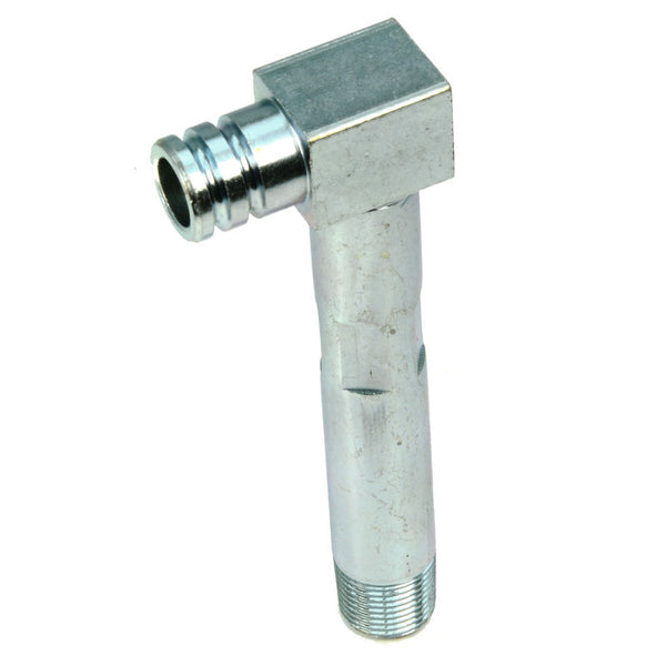 1965-1968 Mustang Heater Hot Water Bypass Elbow, 6 cyl, Silver Zinc, Factory A/C