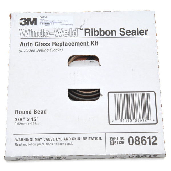 1969-1973 Mustang Ribbon Sealer, Round bead 3/8x15 ft, incl. Setting Blocks
