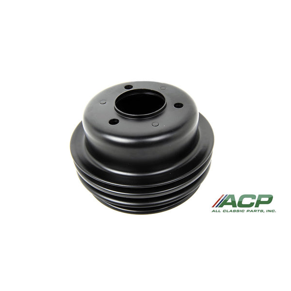 1965-1966 Mustang Crankshaft Pulley, 8 cyl, 289, 3 Belt, Black