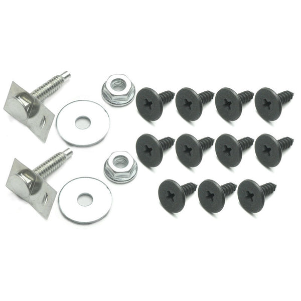 1965-1966 Mustang Rear Valance Panel Mounting Kit, 11 flat head screws, 2 clip bolts & 2 nuts