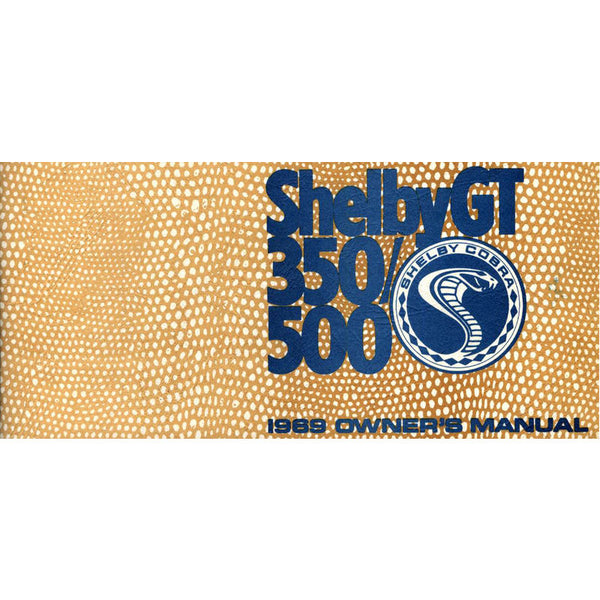 1969 Shelby Mustang Owner Manual