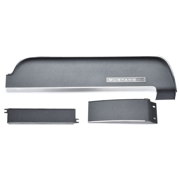 1967-1968 Mustang Dash Trim Kit, Black Camera Case Finish, 3 pcs