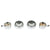1967 Mustang Radio Knobs & Bezels Set, Die Cast, 4 pcs