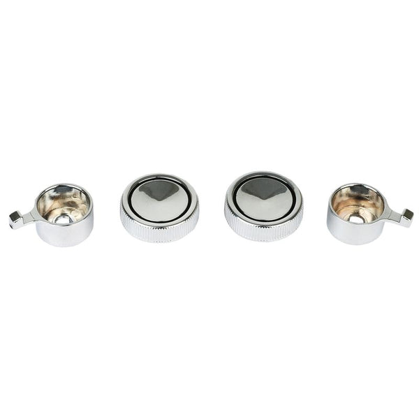 1967 Mustang Radio Knobs & Bezels Set, Die Cast, 4 pcs