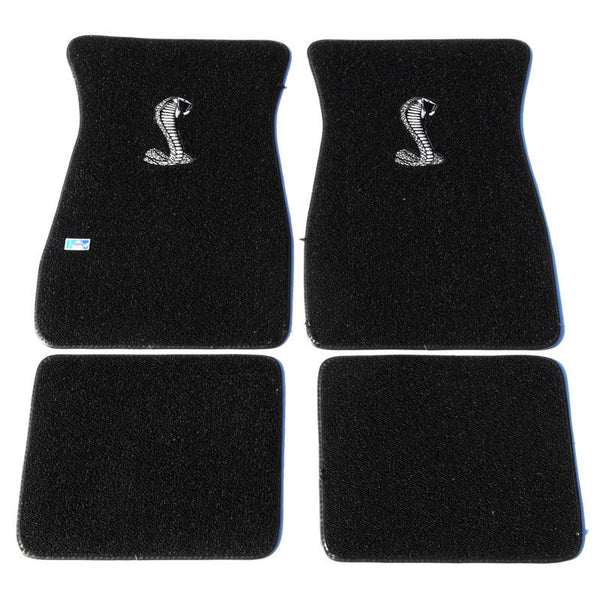 1965-1973 Mustang Floor Mats, Cobra, Black