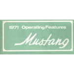 1971 Mustang Owner Manual