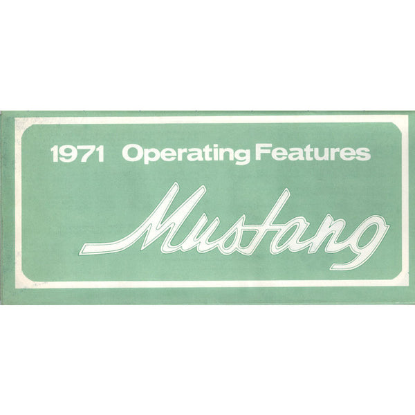 1971 Mustang Owner Manual